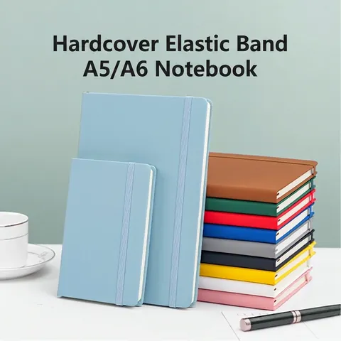 Zakelijk Kantoor A5 A6 Hardcover PU Leren Notitieboek Met Elastische Band 160 Pagina's Geliniëerd Dagboek Voor Vergadering