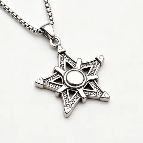 Vintage Roestvrij Staal Hip Hop Hanger Halsketting Voor Mannen Vrouwen Unisex Retro Punk Gothic Ster Kompas Schedel Kruis Blad Bijl Schelp Bedeltje Venetiaanse Ketting Sieraden