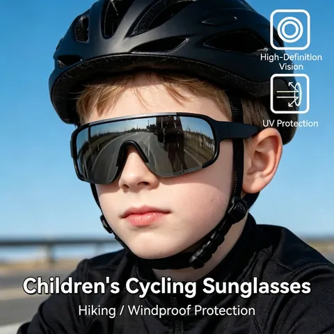 Gafas De Sol Ciclismo Niños Gafas Deportivas Aire Libre Protección UV400 Cortavientos Montura PC Lentes Policarbonato Para Niños Y Niñas