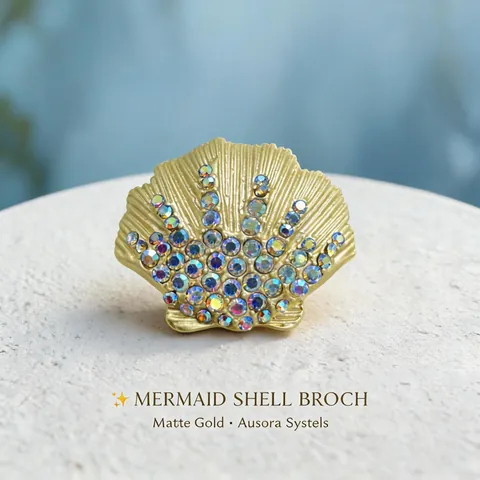 Sea Star Shell Ocean Theme Brooch Pin Alloy Enamel Colorful Rhinestone Artificial Pearl Marine Life Fashion Jewelry For Women