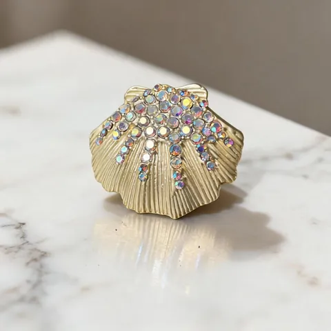 Sea Star Shell Ocean Theme Brooch Pin Alloy Enamel Colorful Rhinestone Artificial Pearl Marine Life Fashion Jewelry For Women