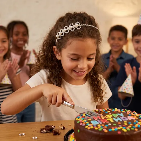 Children Rhinestone Princess Crown Headband Sparkly Crystal Alloy Tiara For Girls Birthday Party Performance Accessories