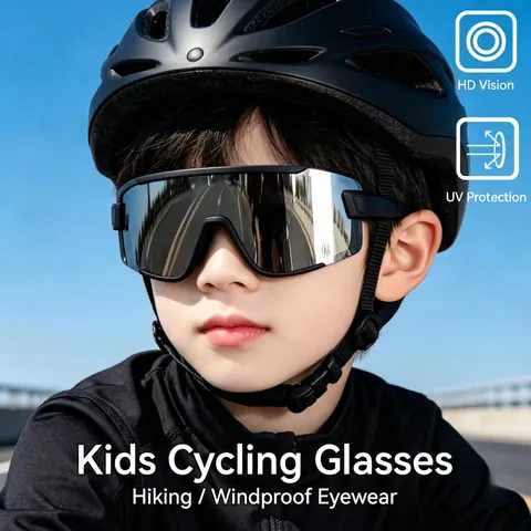 Kinder Radsport Sonnenbrille UV400 Einteilig Sport Verspiegelt Outdoor Biking Für Jungen Mädchen Teenager PC Rahmen