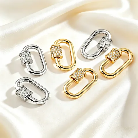 Minimalist Round Copper Plating Inlay Zircon 18K Gold Plated White Gold Plated Jewelry Accessories