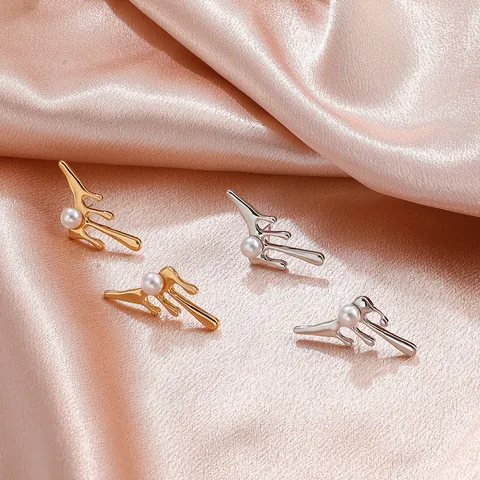 Minimalist Classic Style Solid Color Plating 304 Stainless Steel 18K Gold Plated Ear Studs
