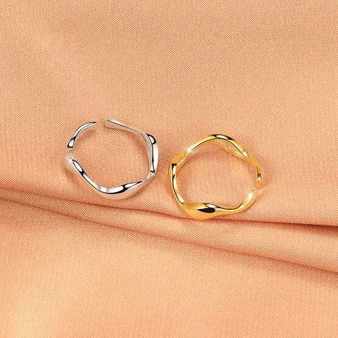 Minimalist U Shape Titanium Steel Plating 18K Gold Plated Open Ring