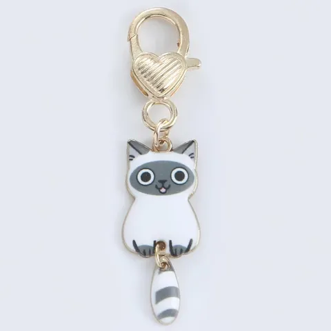 Schattige Cartoon Kat Sleutelhanger Zinklegering Emaille Bedrukt Dier Hanger Tas Bedeltje Sieraden Sleutelring Cadeau Vrouwen