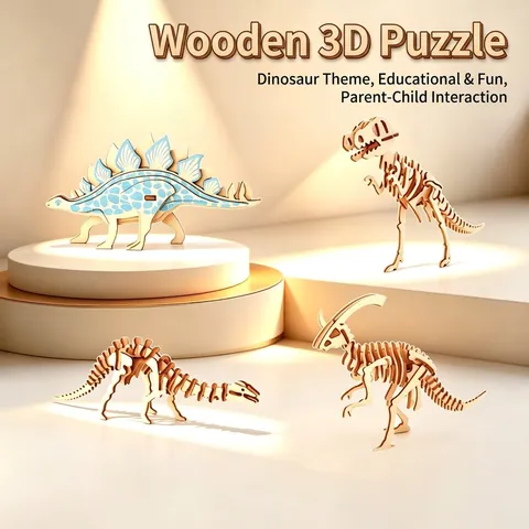 3D Ξύλινο Παζλ Σκελετός Δεινοσαύρου DIY Κιτ Μοντέλου Συναρμολόγησης Εκπαιδευτικά Παιχνίδια για Παιδιά Διακόσμηση T-Rex