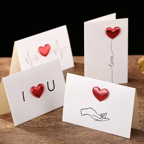 Valentine'S Day Preppy Style Heart Shape Paper Card Holiday Banquet Daily Invitations Invitations