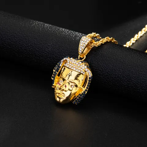 Collana Unisex Con Ciondoli In Acciaio Al Titanio Placcato A Tinta Unita Retrò Hip-hop Con Gesù