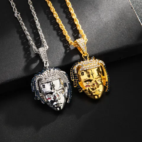 Collana Unisex Con Ciondoli In Acciaio Al Titanio Placcato A Tinta Unita Retrò Hip-hop Con Gesù