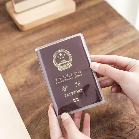 Clear Thickened Passport Cover Waterproof PVC Document Holder Frosted Passport Protector Travel Essentials Card Slot