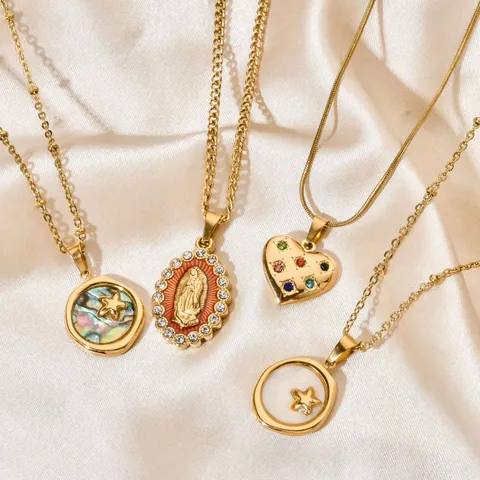 Religious Collarbone Chain Necklace Virgin Mary Pendant Necklace N1624
