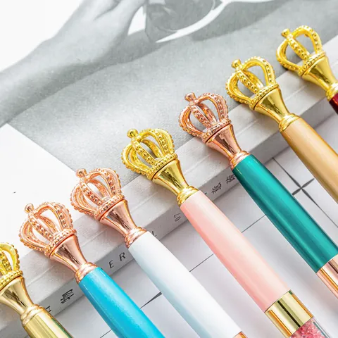 Metall Krone Kristall Kugelschreiber Kreativ Traumhaft Strass Drehbarer Schreibstift Für Damen Mädchen Studenten Büro Geschenk