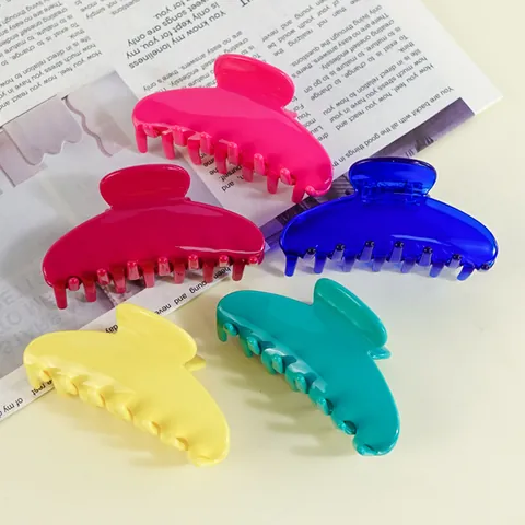 Pinza per Capelli a Forma di Conchiglia in Acetato Stile Coreano Tinta Unita Donna Elegante Grande Fermaglio Accessori