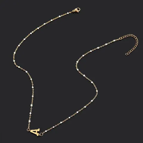 Mode 26 Initialen Alfabet Letter Hanger Halsketting Met Kunstparel Koper Minimalistische Sieraden Voor Dames