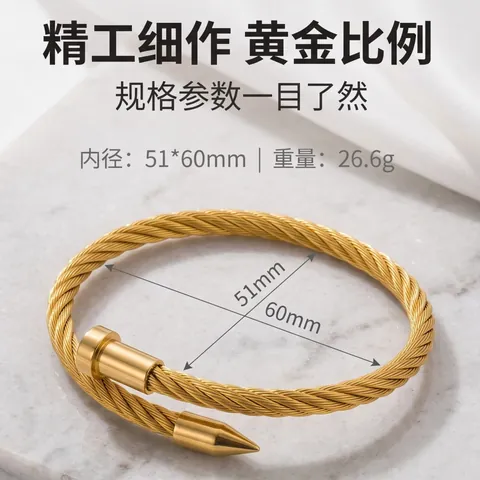 Bracelet Jonc En Acier Inoxydable Pour Femme Plaqué Or 18K Chaîne Cubaine Avec Pavé De Strass Bijoux De Mode