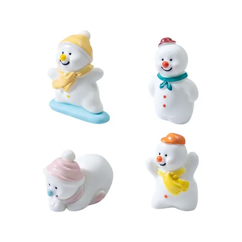 Statuette In Miniatura Di Pupazzo Di Neve Di Natale In Resina Accessori Per Decorazioni Paesaggistiche Fai Da Te Stile