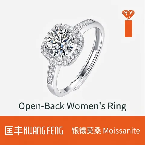 Luxus Moissanit S925 Silber Verstellbarer Ring Für Damen Sechskrallenfassung Verlobung Hochzeit Schmuck Eleganter Fingerring Geschenk