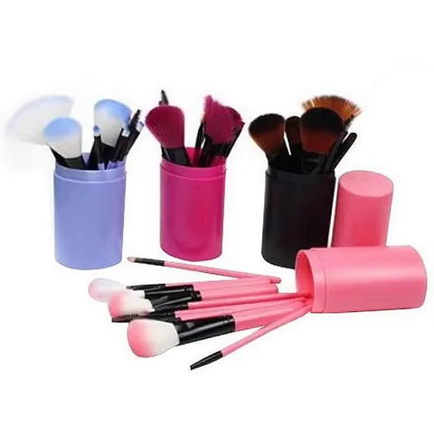 Professional Makeup Brush Collection With Storage Barrel Synthetic Fiber Bristles Plastic Handle For Beauty Women Cosmetics Tool