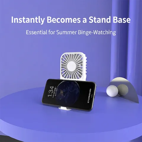 Portable Mini Handheld Fan USB Rechargeable Pocket Cooling Fan With Phone Holder Stand For Office Travel Summer Outdoor