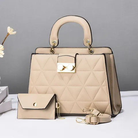 Elegant Quilted PU Leather Handbag Crossbody Shoulder Bag With Mini Pouch And Adjustable Strap For Women Daily Travel