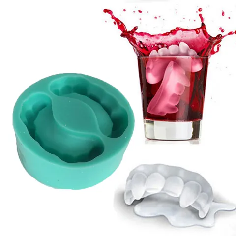 Molde de Silicona de Dientes de Vampiro de Halloween para Pastel Chocolate Bandeja de Cubitos de Hielo DIY Decoración de Horneado de Fiesta Temática de Vampiro