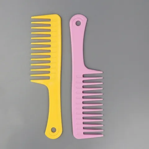 Professional Wide Tooth Hair Comb For Curly Thick Hair Detangling Hairbrush With Hanging Hole Scalp Massage Styling Tool For Women