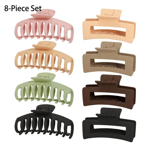 Grote Matte Haarklauwen Haaien Clips Voor Vrouwen Meisjes Sterke Grip Antislip Vierkant Bloemig Haarstyling Accessoires Voor Dik Haar