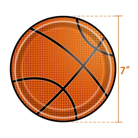 Basketball Theme Party Tableware Set Disposable Paper Plates Napkins Cups Orange Plastic Cutlery Sports Birthday Decoration Supplies