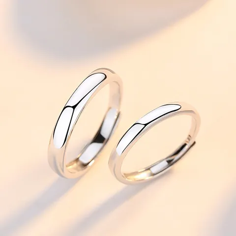 S925 Sterlingsilber Minimalistisch Bandring Für Herren Damen Paar Verstellbarer Offener Fingerring Mode Schmuck Zubehör