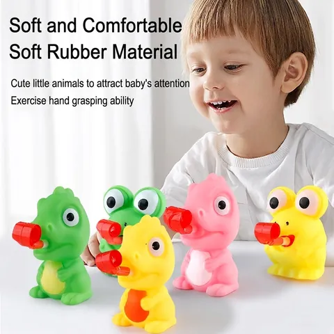 Cartoon Animal Tongue Out Squeeze Toy Stress Relief Sensory Fidget Toy With Sound Soft TPR Frog Dinosaur Interactive Doll