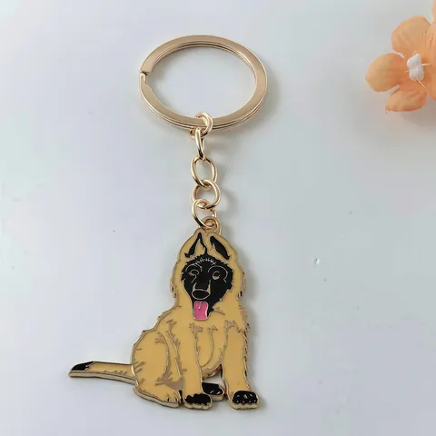 Schattige Cartoon Huisdier Hond Emaille Sleutelhanger Zinklegering Verguld Dier Sleutelring Voor Auto Tas Hanger Cadeau Vrouwen Mannen Poedel Husky Teckel