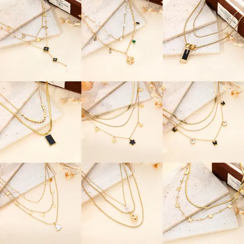 Collier Pendentif Papillon Cœur Alphabet en Acier Titane Plaqué Or 18k pour Femme Bijoux Minimalistes en Acier Inoxydable