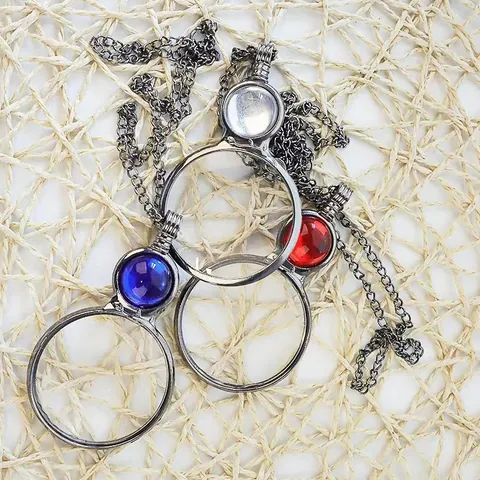 Retro Legierung Lupe Anhänger Halskette Elegante Funktionelle Lesehilfe Schmuck Geschenk Für Damen In Mehreren Farben
