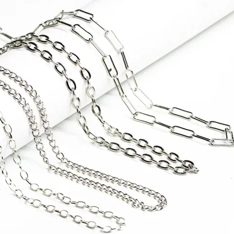 DIY Schmuckherstellung Eisen Zinklegierung Weiß K Galvanisiert Kette Kit Mit Anhängern Verschlüssen Ringen
