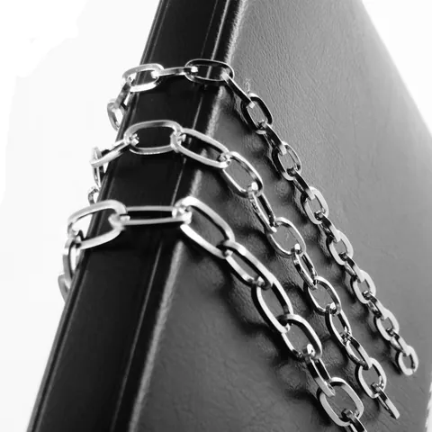 Stainless Steel Paperclip O-Chain 18K Gold Plated Rectangle Link Chain For DIY Necklace Bracelet Jewelry Making Findings