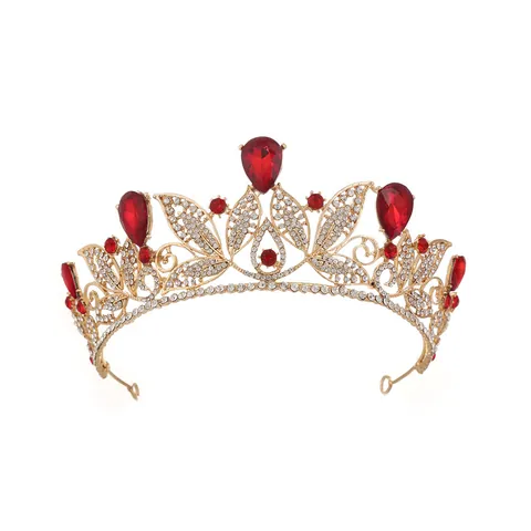 Fashion Leaf Alloy Inlay Rhinestones Crown 1 Piece