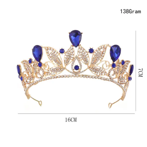 Fashion Leaf Alloy Inlay Rhinestones Crown 1 Piece