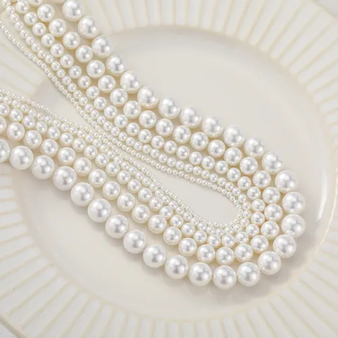 Perle di Conchiglia Naturale Bianco Perlato Galvaniche Tonde a Goccia Perle Sfuse Per Gioielli Fai da Te Collana Bracciale Materiale