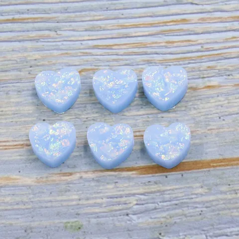 Perle in Resina di Opale Sintetico a Forma di Cuore per Creazione Gioielli DIY Perle Sfuse Scintillanti Cangianti Accessori DIY