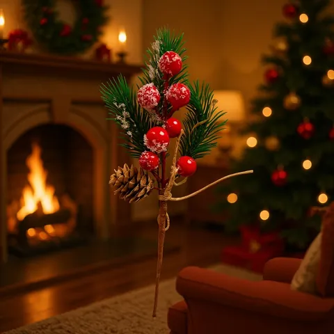Accesorios De Árbol De Navidad De Aguja De Pino Y Cono De Pino Decoración De Caja De Regalo Flores Reales Decoración De Navidad Adorno De Escritorio De Navidad
