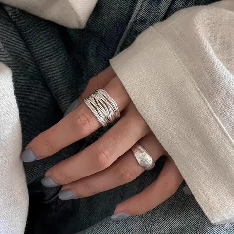 Classic Style Solid Color 925 Sterling Silver Plating Women'S Rings