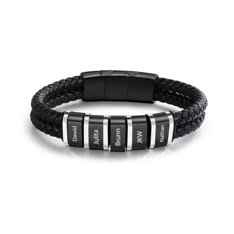 Pulseras De Hombre De Cuero Pu Con Letras Minimalistas Casual