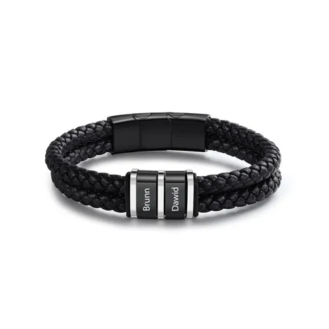 Pulseras De Hombre De Cuero Pu Con Letras Minimalistas Casual