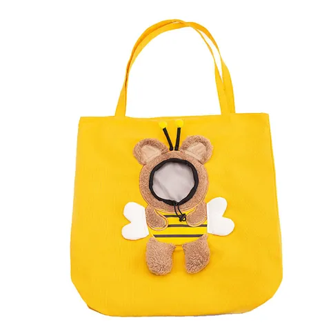 Cute Canvas Cat Carrier Crossbody Handheld Pet Bag Small Dog Head-Out Single Shoulder Bag Dog Cat Outing Supplies