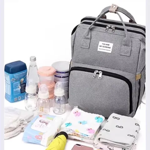 Portable Baby Waterproof Diaper Changing Pad Foldable Travel Changing Station Diaper Bag With Storage Pockets For Infants Grey