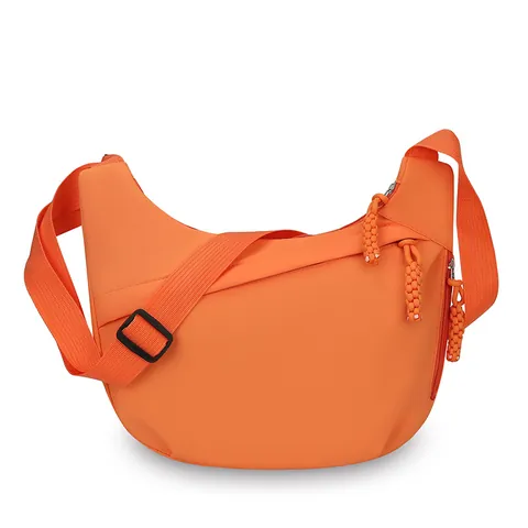 Borsa Tote a Tracolla in Poliestere da Donna a Grande Capacità Moda Casual Mezzaluna Con Cerniera Intrecciata per il Pendolarismo