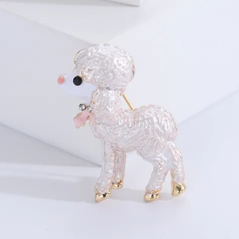 Simpatica Spilla in Smalto a Forma di Pecora Barboncino in Lega Con Decorazione in Strass Accessorio Creativo per Abbigliamento Uomo Donna
