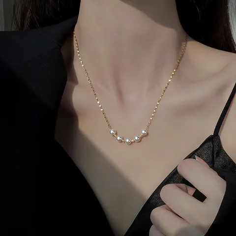 304 Stainless Steel 18K Gold Plated Minimalist Korean Style Plating Round Necklace